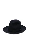 Borsalino Ribbon Band Wide Brim Hat With Small Bow In Blue