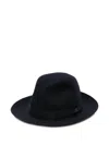 Borsalino Ribbon Band Wide Brim Hat With Small Bow In Blue
