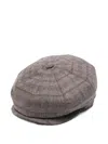 Borsalino Wool Cap With Button Top And Stitching In Brown