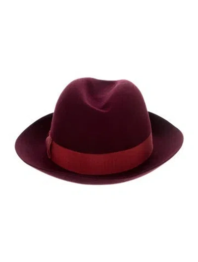 Pre-owned Borsalino Wool Hat In Red