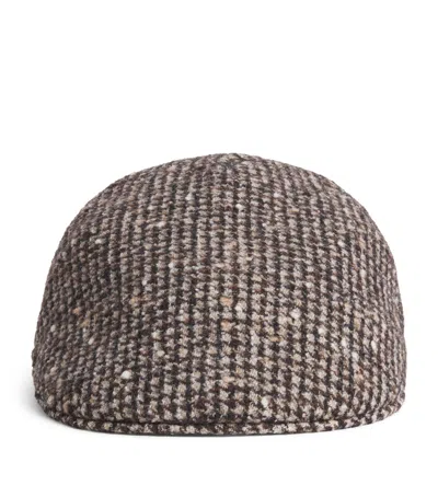 Borsalino Wool Parigi Duckbill Flat Cap In Brown