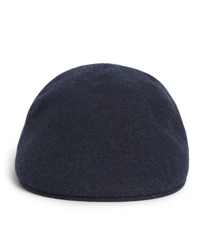 Borsalino Wool-blend Parigi Duckbill Flat Cap In Blue