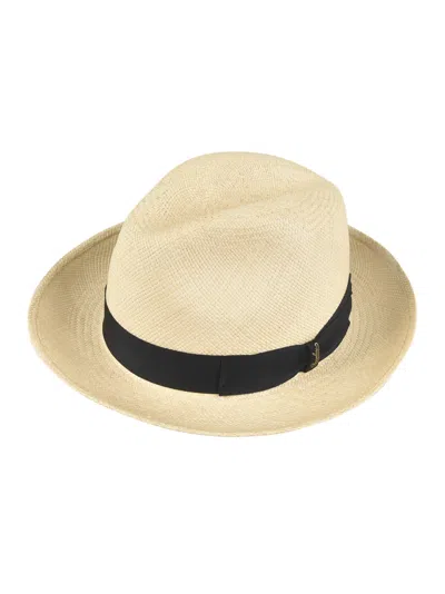 Borsalino Woven Round Hat In Natural