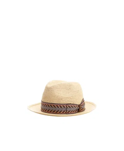 Borsalino Woven Straw Hat In Nude