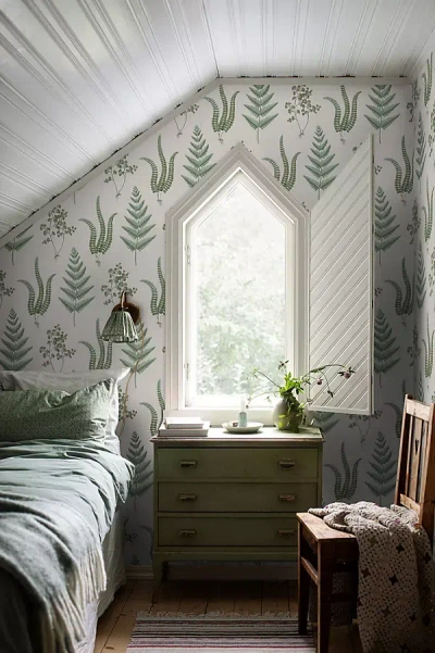 Boråstapeter Herba Wallpaper In Green