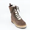 Bos. & Co. Ada Shearling Lace Boot In Taupe In Taupe Suede/merino Wool