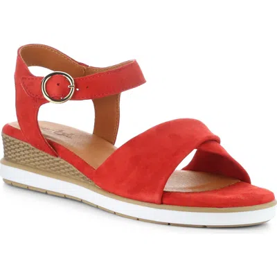 Bos. & Co. Avon Platform Wedge Sandal In Red