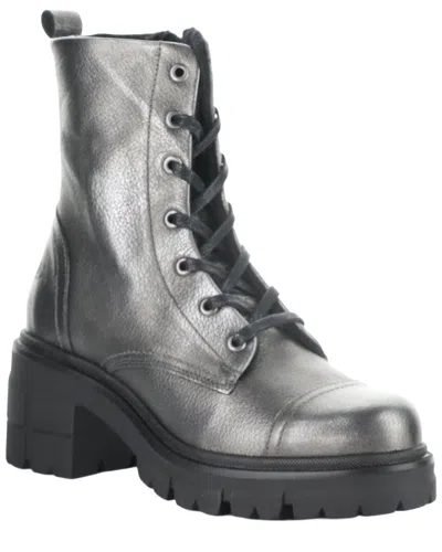 Bos. & Co. Bos & Co Barrett Metallic Leather Boot In Silver