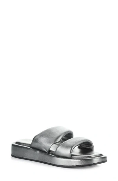 Bos. & Co. Bayla Platform Wedge Slide Sandal In Silver