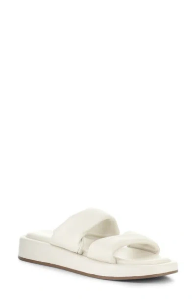 Bos. & Co. Bayla Platform Wedge Slide Sandal In White