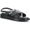 Bos. & Co. Brixin Slingback Platform Wedge Sandal In Black