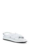 Bos. & Co. Blitz Slingback Platform Sandal In White Leather