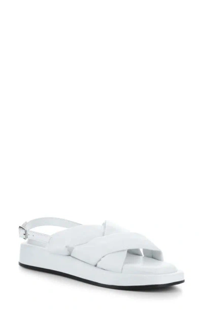 Bos. & Co. Blitz Slingback Platform Sandal In White Leather