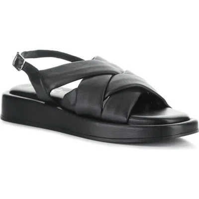 Bos. & Co. Brixin Slingback Platform Wedge Sandal In Black