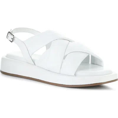 Bos. & Co. Brixin Slingback Platform Wedge Sandal In White