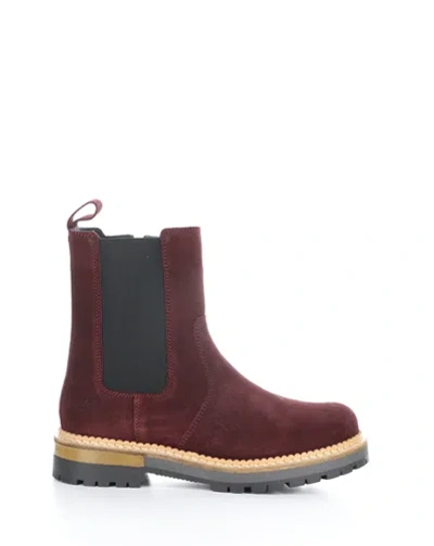 Pre-owned Bos. & Co. By Fly London Women's Arbor Mulberry Suede Slip-on Ankle Boots In Mulberry (suede)