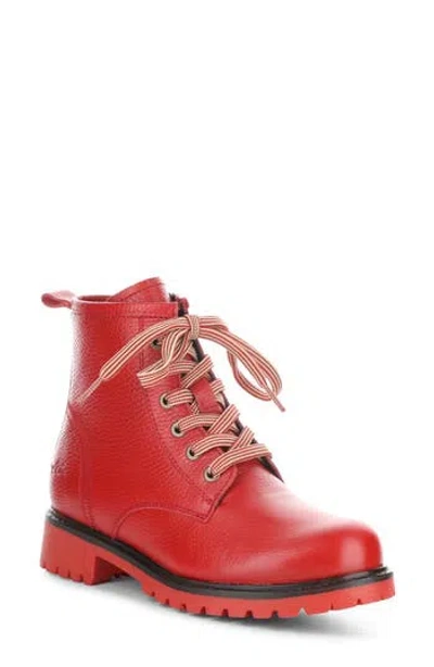 Bos. & Co. Carinas Leather Lug Boot In Red Fire Rio