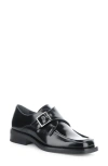 Bos. & Co. Eliza Moc Toe Monk Strap Loafer In Black