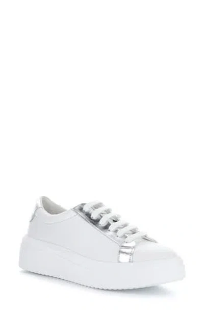 Bos. & Co. Fuzi Platform Sneaker In White/silver Feel/lamanato