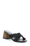 Bos. & Co. Gessa Raffia & Leather Sandal In Black Rafia/nappa