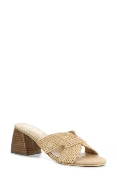 Bos. & Co. Gessa Block Heel Slide Sandal In Natural Rafia/suede