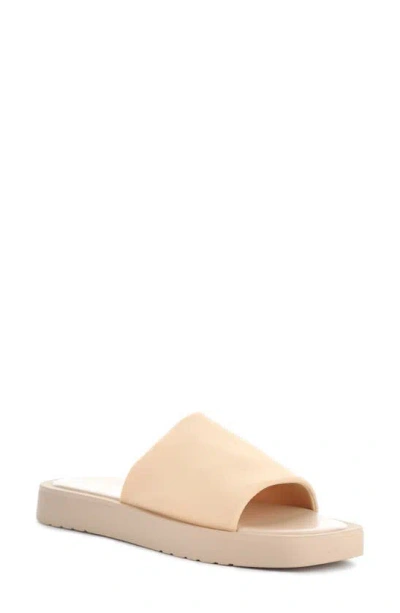 Bos. & Co. Ginny Platform Slide Sandal In Beige Lycra