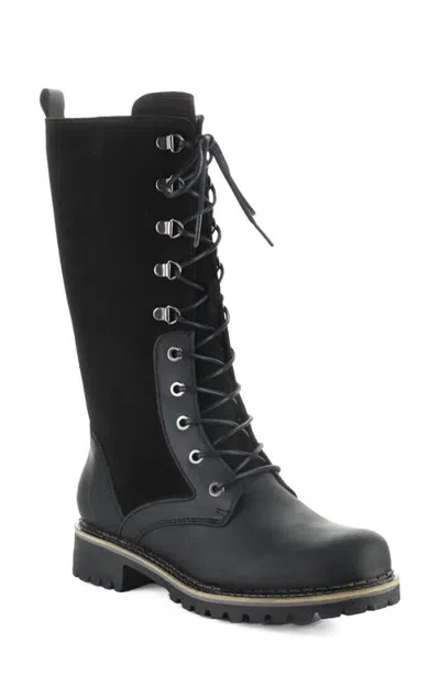 Bos. & Co. Havi Leather Lace-up Tall Boot In Black