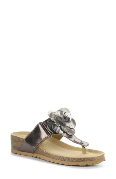 Bos. & Co. Laria Platform Wedge Flip Flop In Gray
