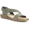 Bos. & Co. Lavis Asymmetric Slingback Sandal In Forest Green Nubuck