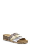 Bos. & Co. Libby Platform Wedge Slide Sandal In Anthracite Combi