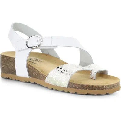 Bos. & Co. Luissa Slingback Platform Wedge Sandal In White
