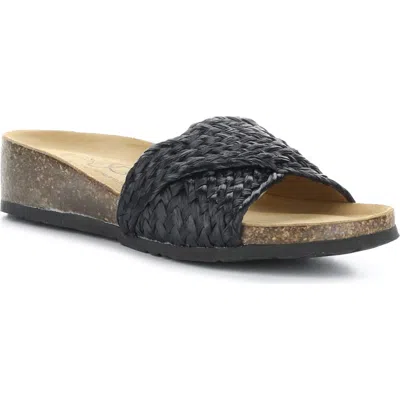 Bos. & Co. Luni Crisscross Slide Sandal In Black