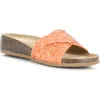 Bos. & Co. Luni Crisscross Slide Sandal In Orange Rafia