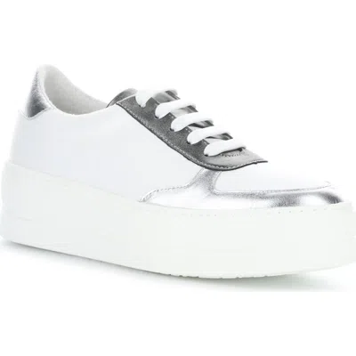 Bos. & Co. Maputo Platform Sneaker In White/silver/pewter