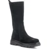 Bos. & Co. Marie Platform Boot In Black Suede/murta Faux Fur