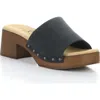 Bos. & Co. Marly Platform Slide Sandal In Black Suede