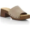 Bos. & Co. Marly Platform Slide Sandal In Sand Suede