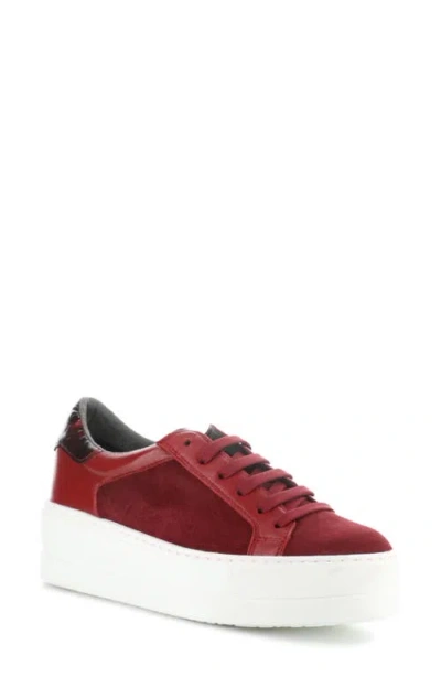 Bos. & Co. Maude Platform Sneaker In Sangria/ Rojo Sangre Suede