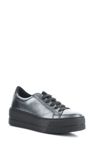 Bos. & Co. Maya Platform Sneaker In Carbon Metallic Leather
