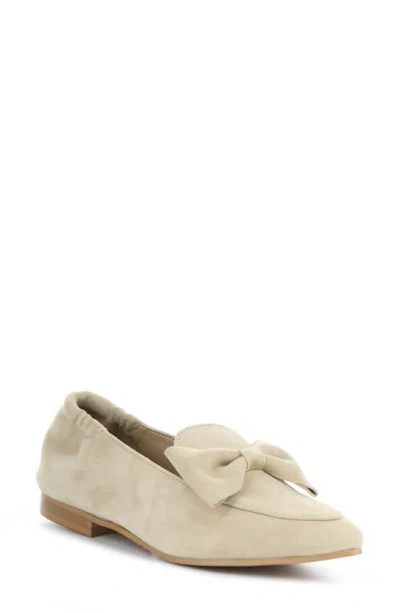 Bos. & Co. Nicole Pointed Toe Loafer In Sand Kid Suede