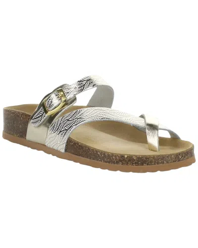 Bos. & Co. Parr Metallic Leather Sandal In White