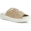 Bos. & Co. Rised Strappy Slide Sandal In Tan Leader