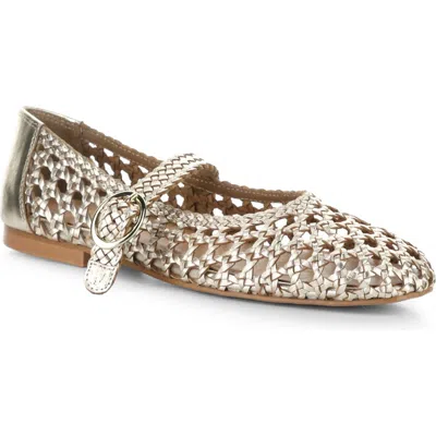 Bos. & Co. Wilda Mary Jane Flat In Gold