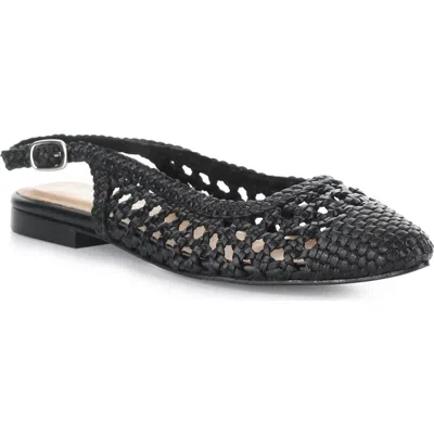 Bos. & Co. Willow Slingback Cap Toe Flat In Black