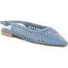 Bos. & Co. Willow Slingback Cap Toe Flat In Jeans