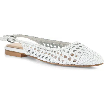Bos. & Co. Willow Slingback Cap Toe Flat In White