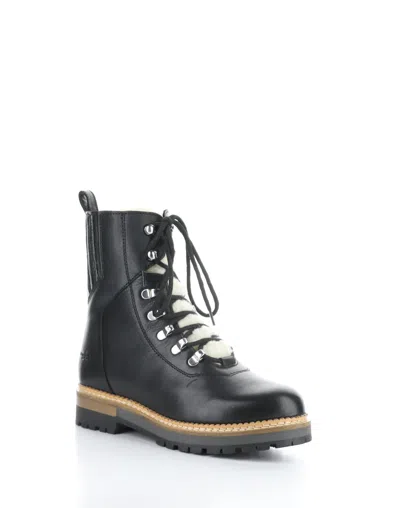 Pre-owned Bos. & Co. Women's Ada Side Zip Lace-up Ankle Boot In Black