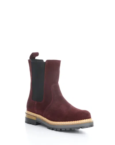 Pre-owned Bos. & Co. Women's Arbor Elasticated Side-zip Ankle Boot In Mulberry