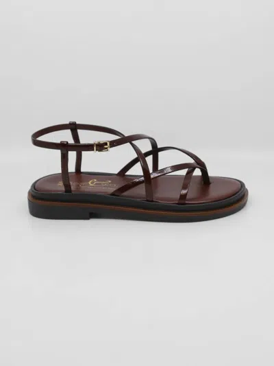 Bos. & Co. Women's Cassia Sandal In Castagna Vernice In Brown