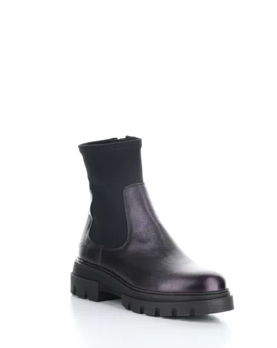 Pre-owned Bos. & Co. Women's Five Elasticated Side-zip Ankle Boot In Magenta/black